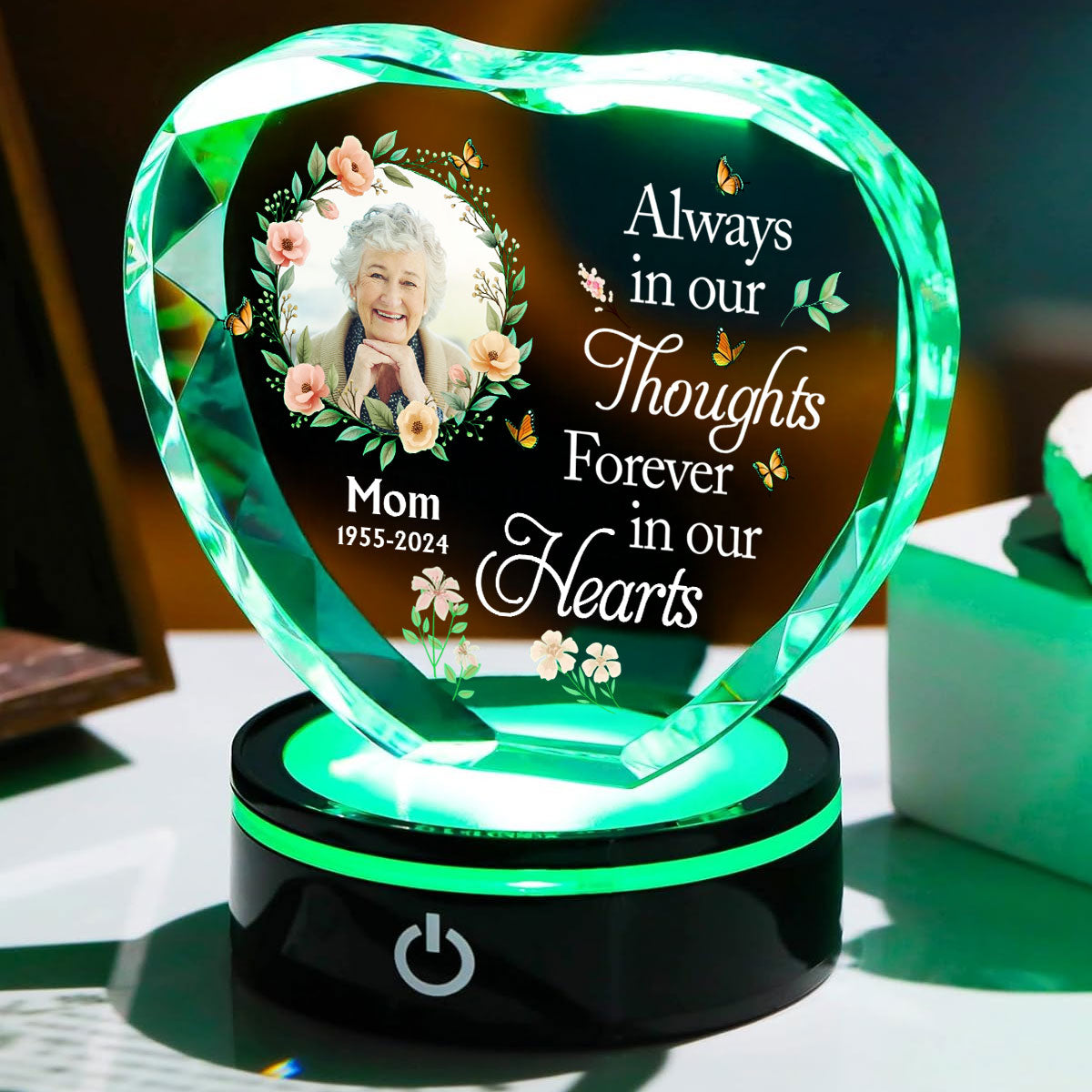 Forever In My Heart - Personalized Custom Crystal Led Light