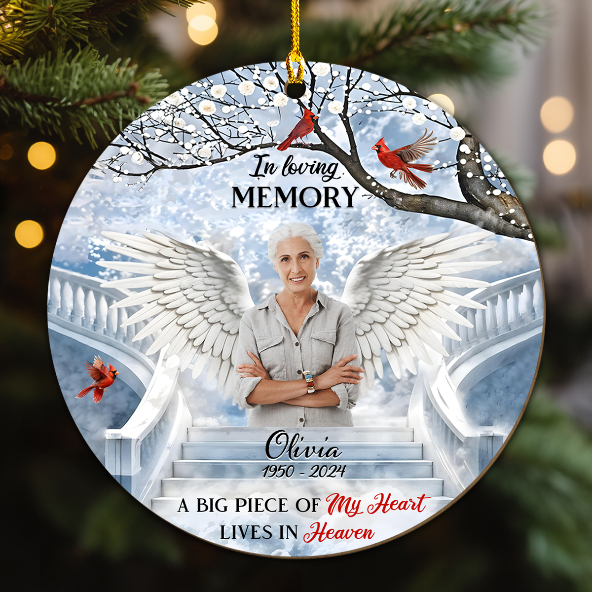 In Loving Memory - Personalized Custom Wood Ornament