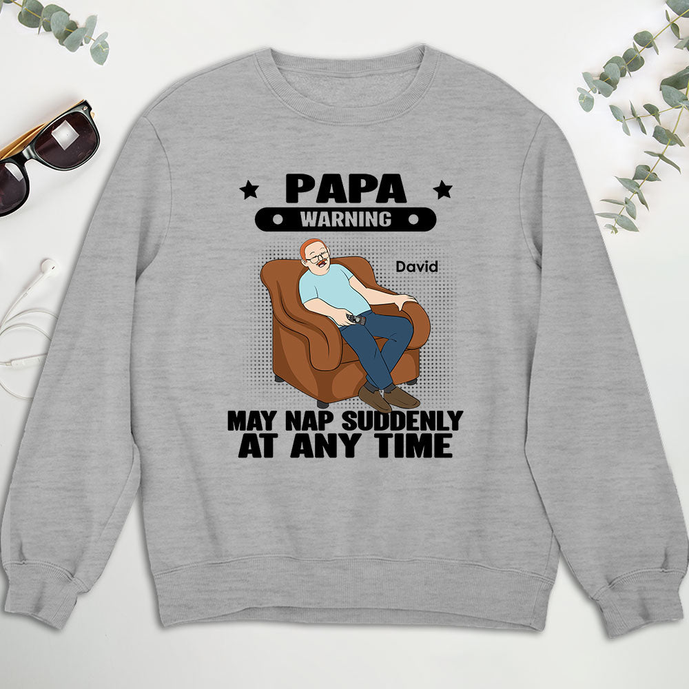 Grandpa Warning May Nap - Personalized Custom Shirt