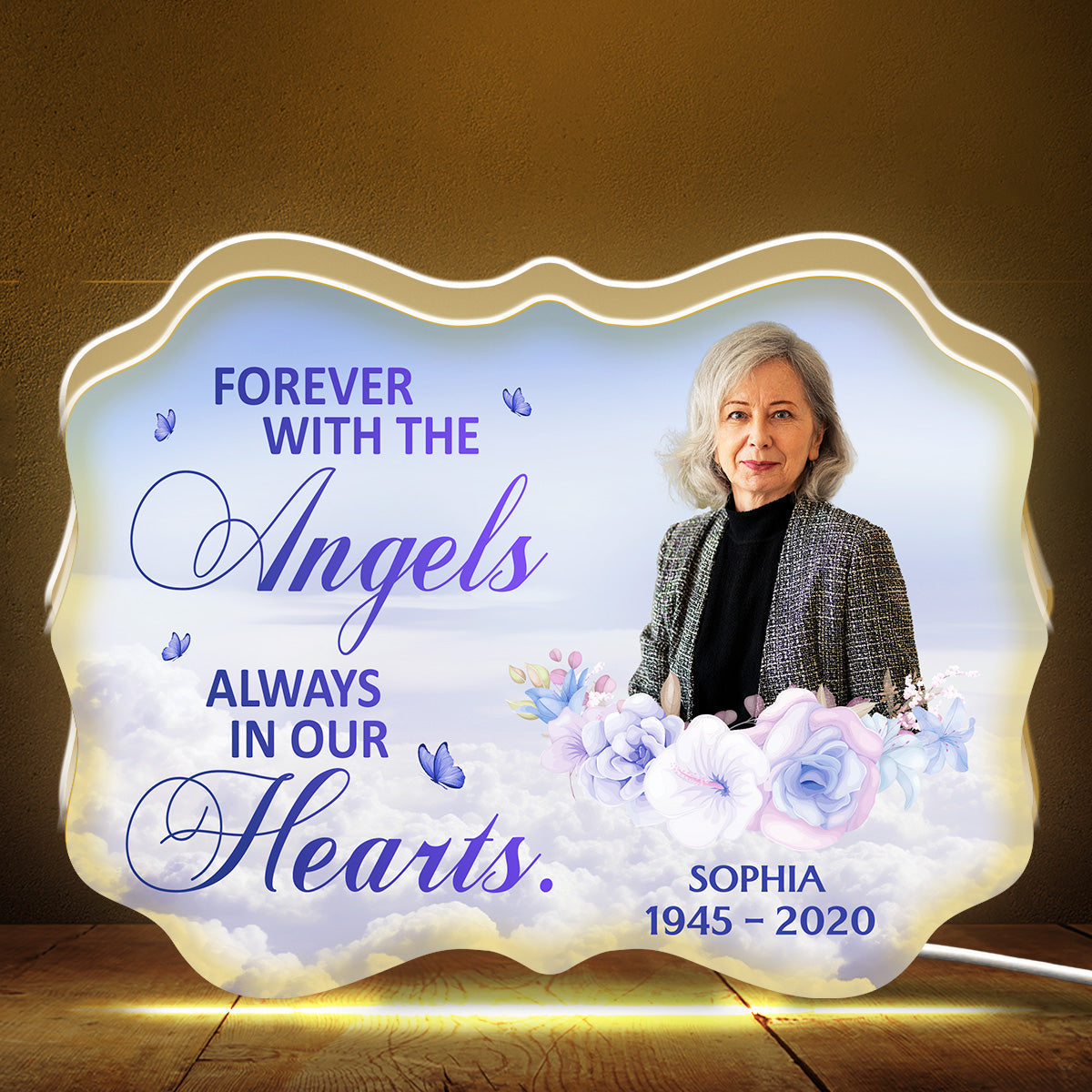 Forever With The Angels - Personalized Custom Light Box