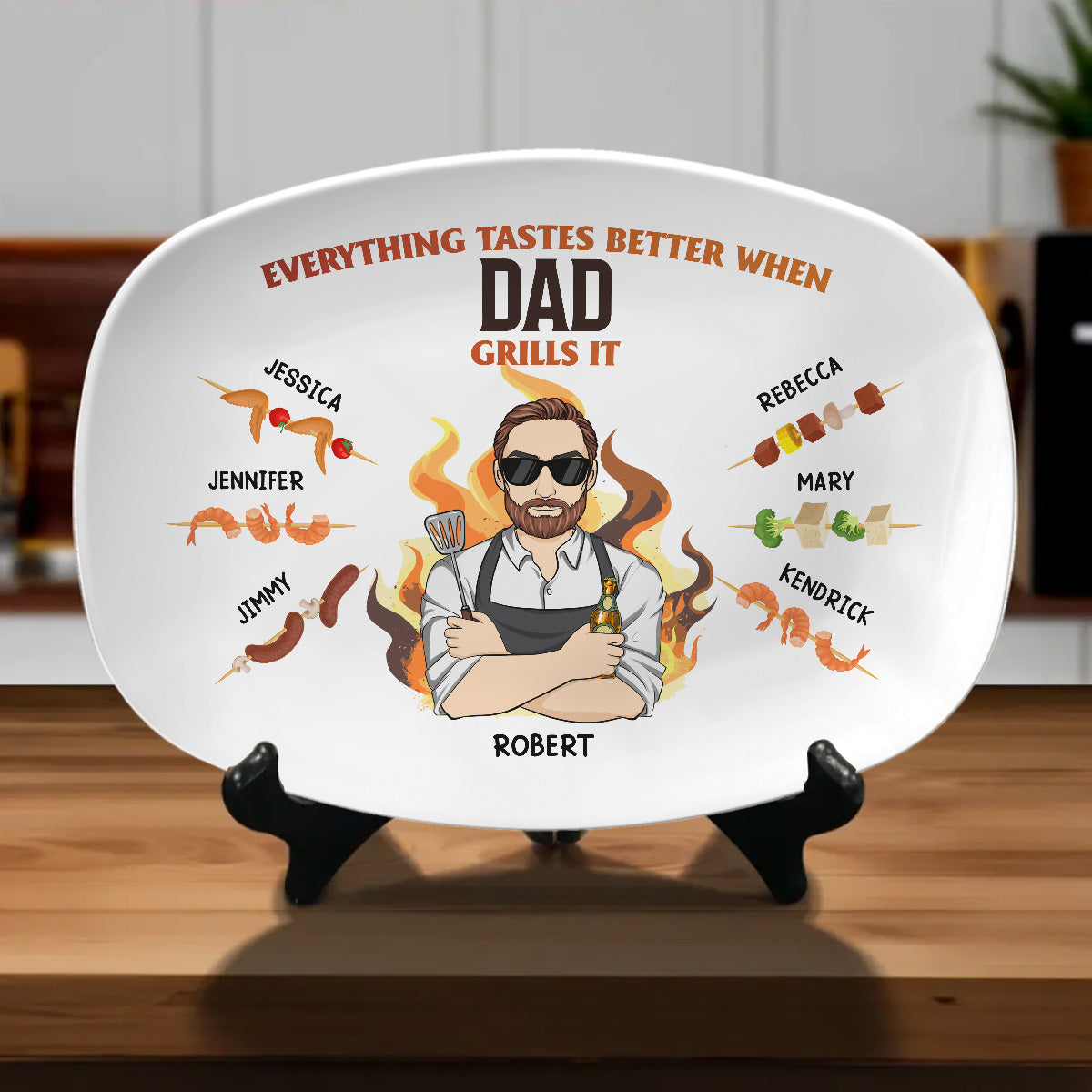 Everything Tastes Better When Dad Grills It - Personalized Custom Platter