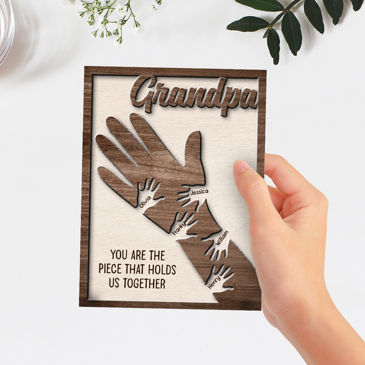 We Hold Our Hands Together And Forever - Personalized Wooden Plaque