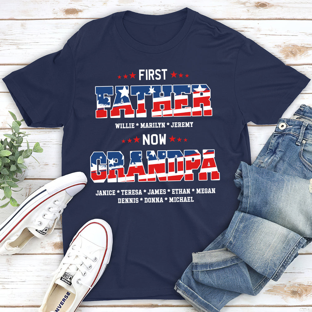 First Dad Now Papa - Personalized Custom Shirt