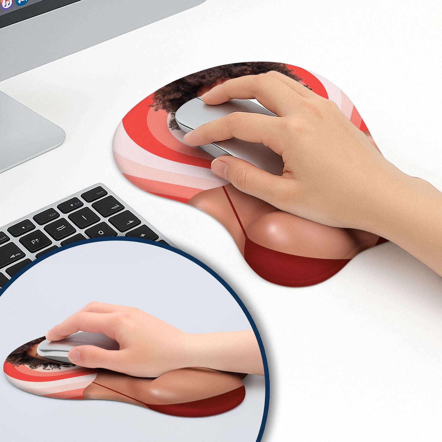 Custom Funny Face Couple Coworker Troll - Personalized Custom 3D Mouse Pad