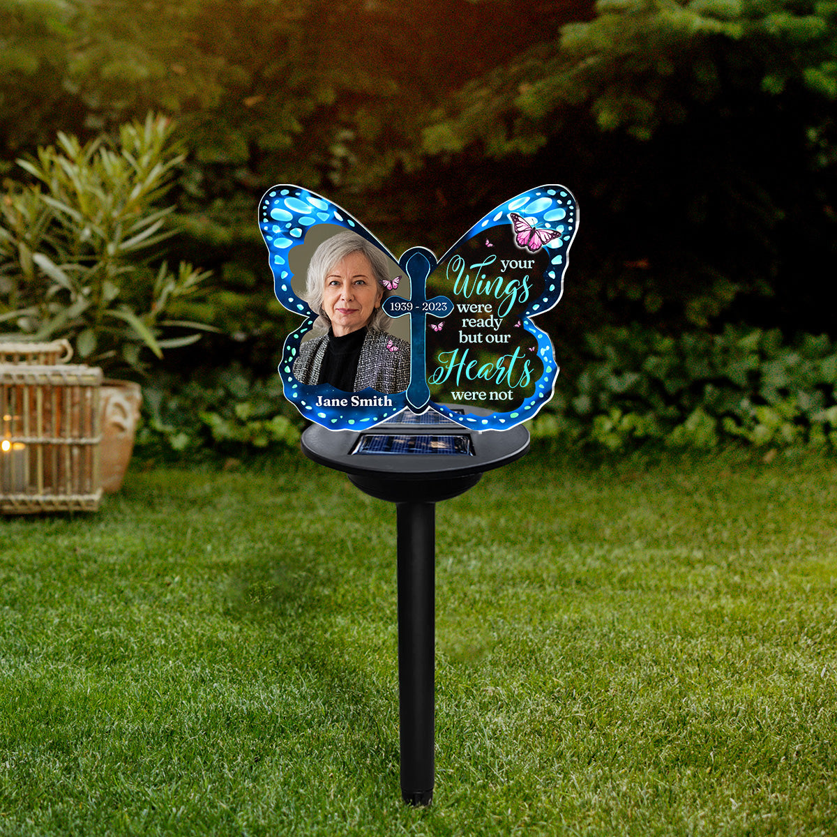 Custom Photo Your Wings Were Ready - Personalized Custom Solar Light