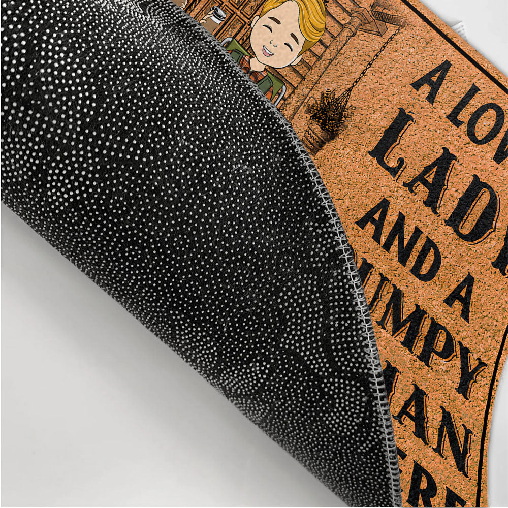 A Lovely Lady And A Grumpy Man - Personalized Custom Doormat