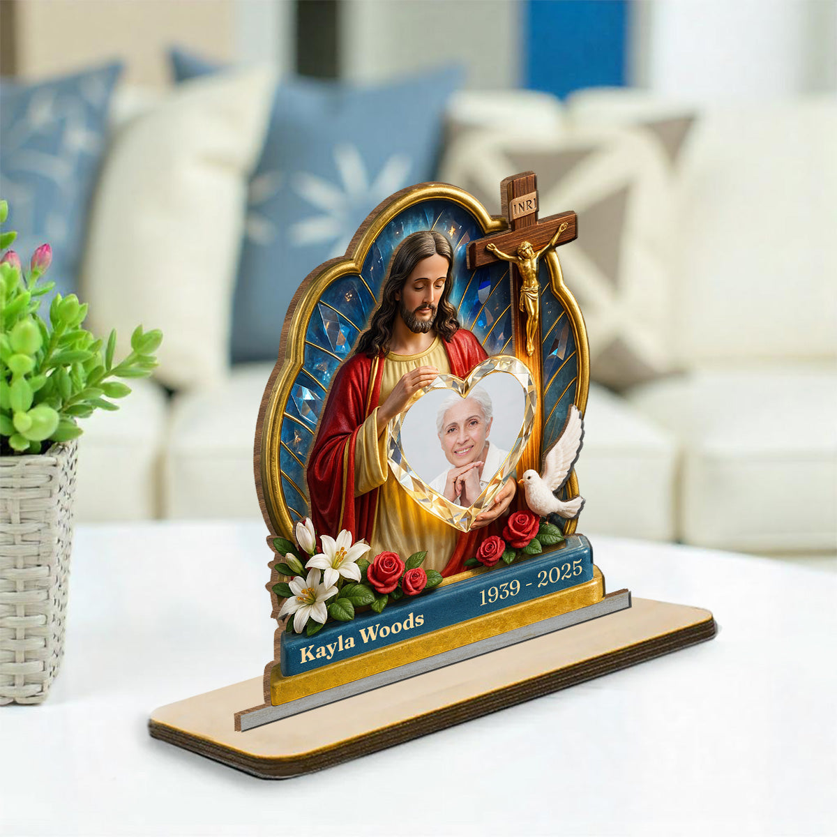 Guardian Of My Heart - Personalized Custom 2-Layer Wood Plaque With Flat Base