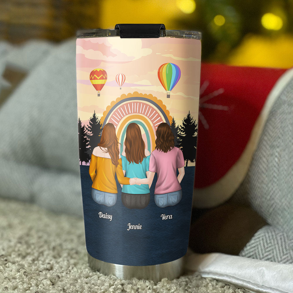 Mother And Daughter Heart - Personalized Custom Tumbler