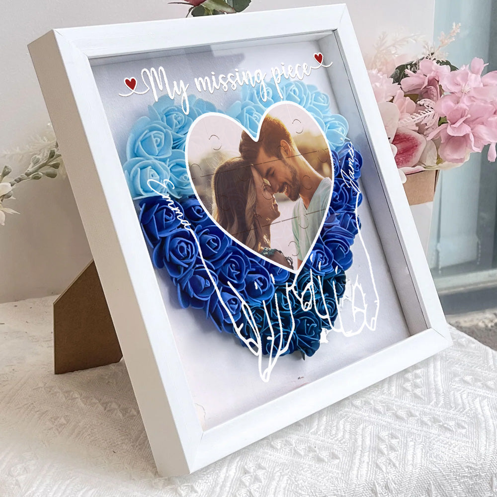 My Missing Piece - Personalized Custom Flower Shadow Box