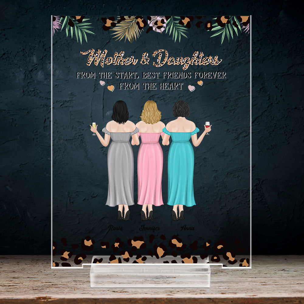 Mother And Daughter - Personalized Custom Acrylic Plaque With Base