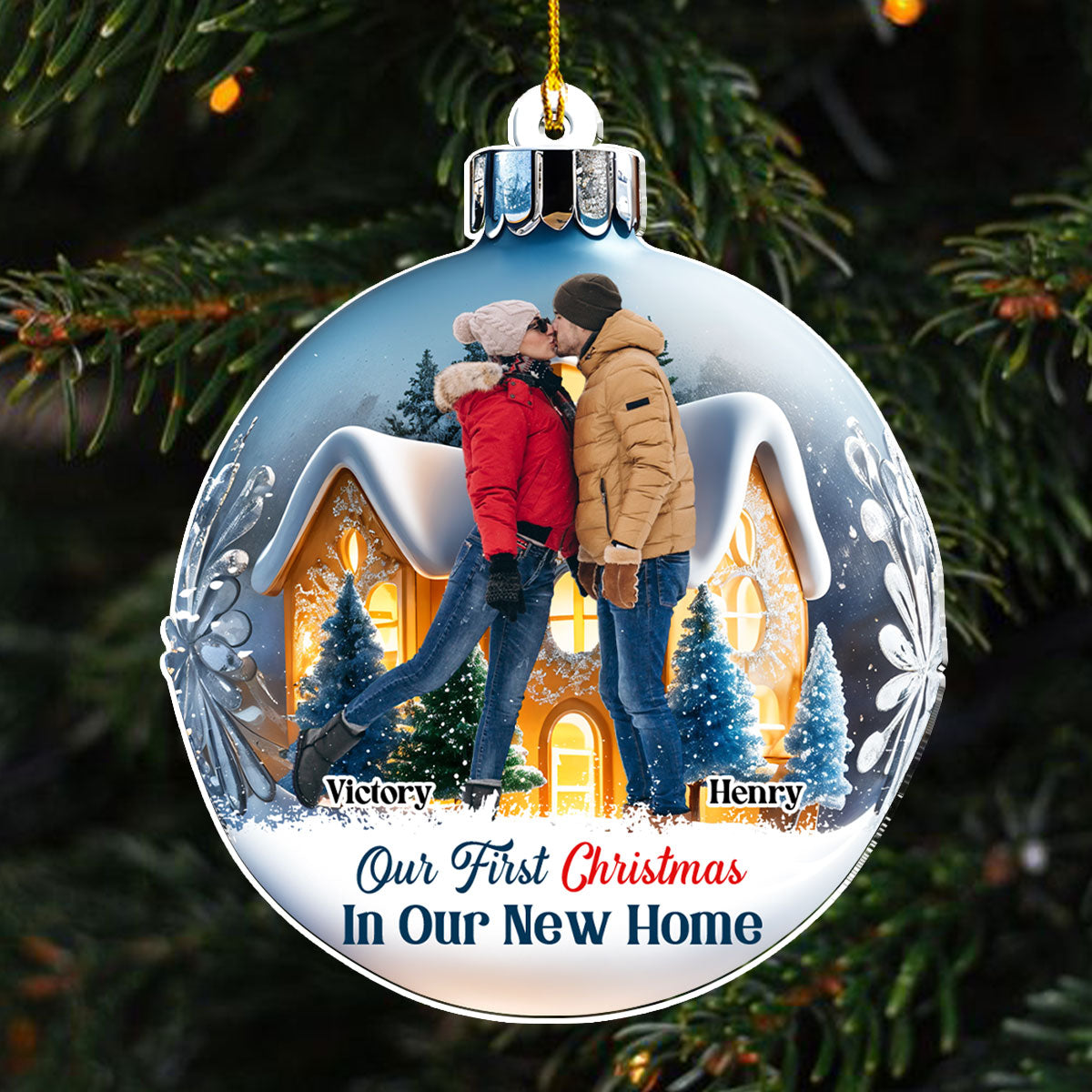 Our First Christmas In Our New Home - Personalized Custom Acrylic Ornament