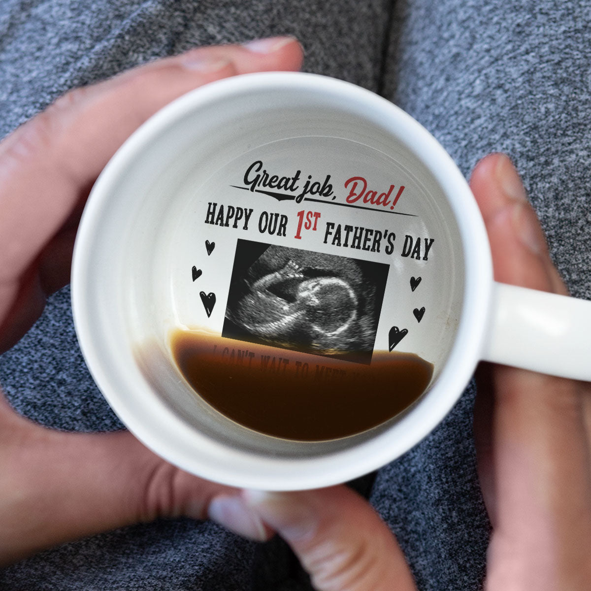 First Father Day - Personalized Custom Hidden Message Mug