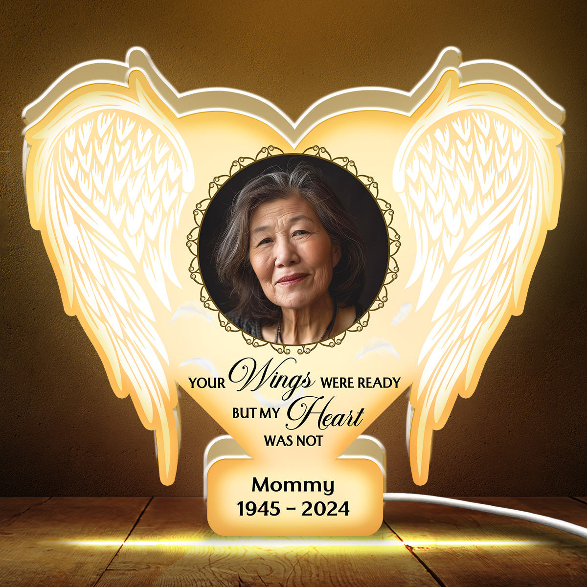Your Wings Were Ready But Our Hearts Were Not - Personalized Light Box