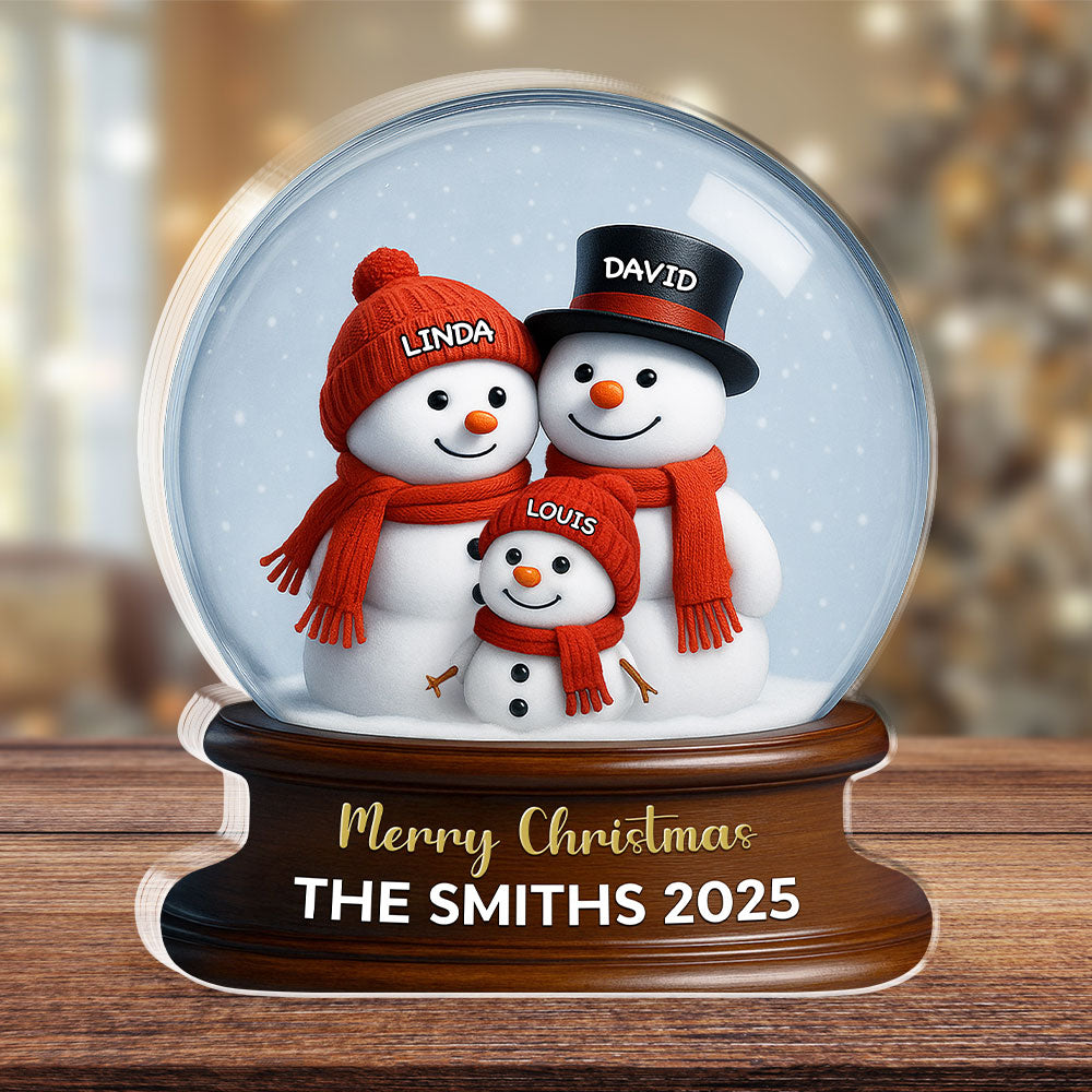 Family Snowglobe - Personalized Custom Acrylic Plaque