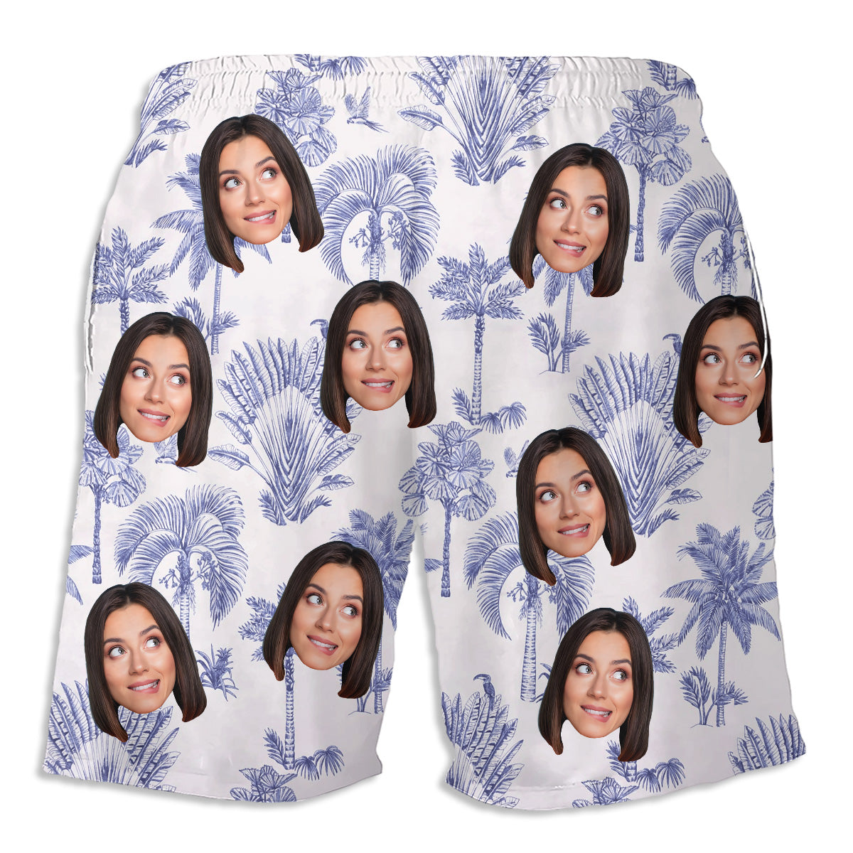 Toile De Jouy Style - Personalized Custom Beach Shorts