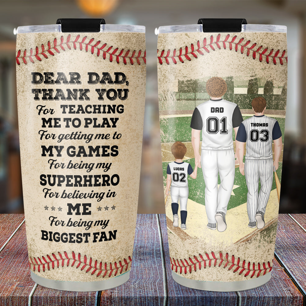 Thank Dad For Teaching Me To Play - Personalized Custom Tumbler