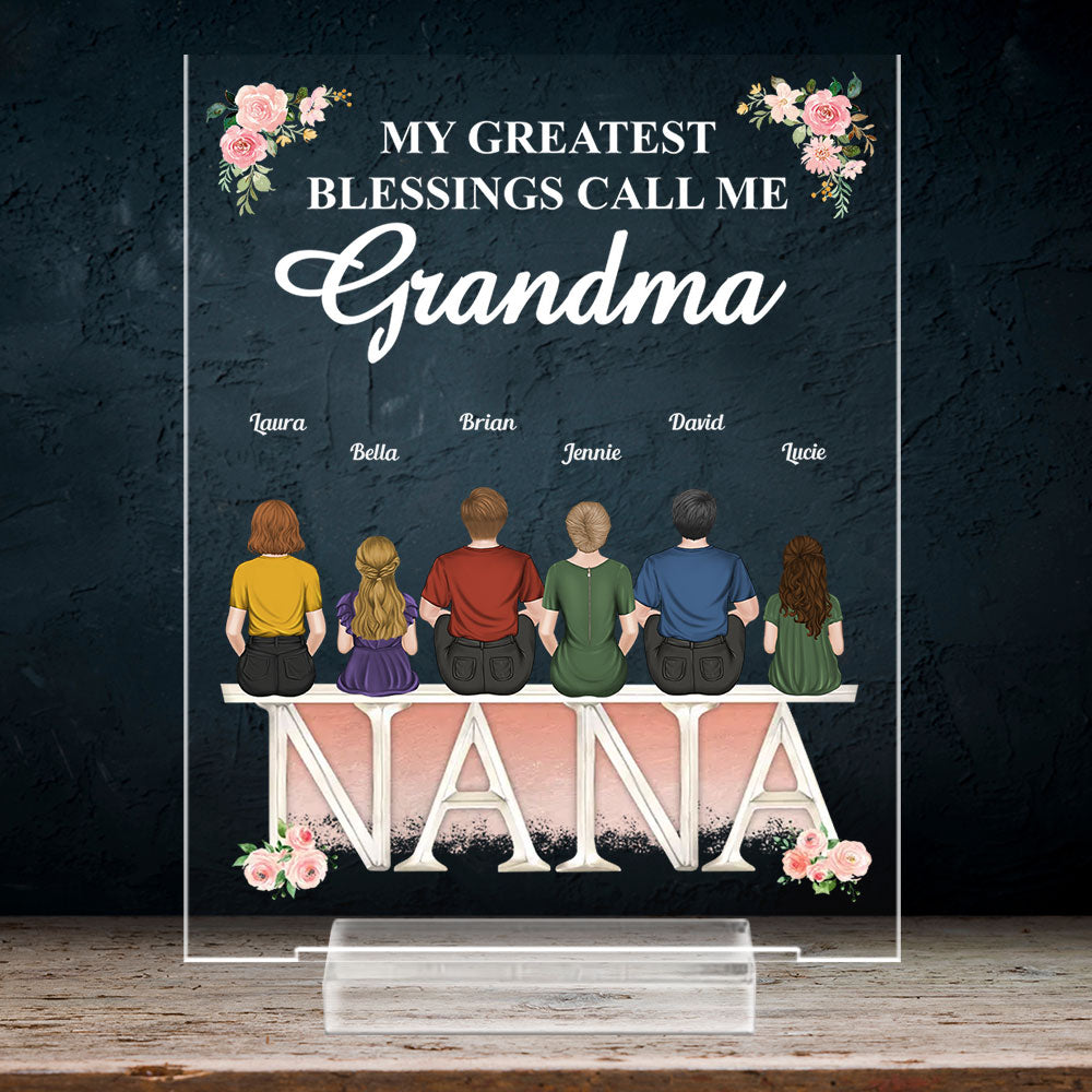 Nana, You Are The World - Personalized Custom Acrylic Plaque With Base