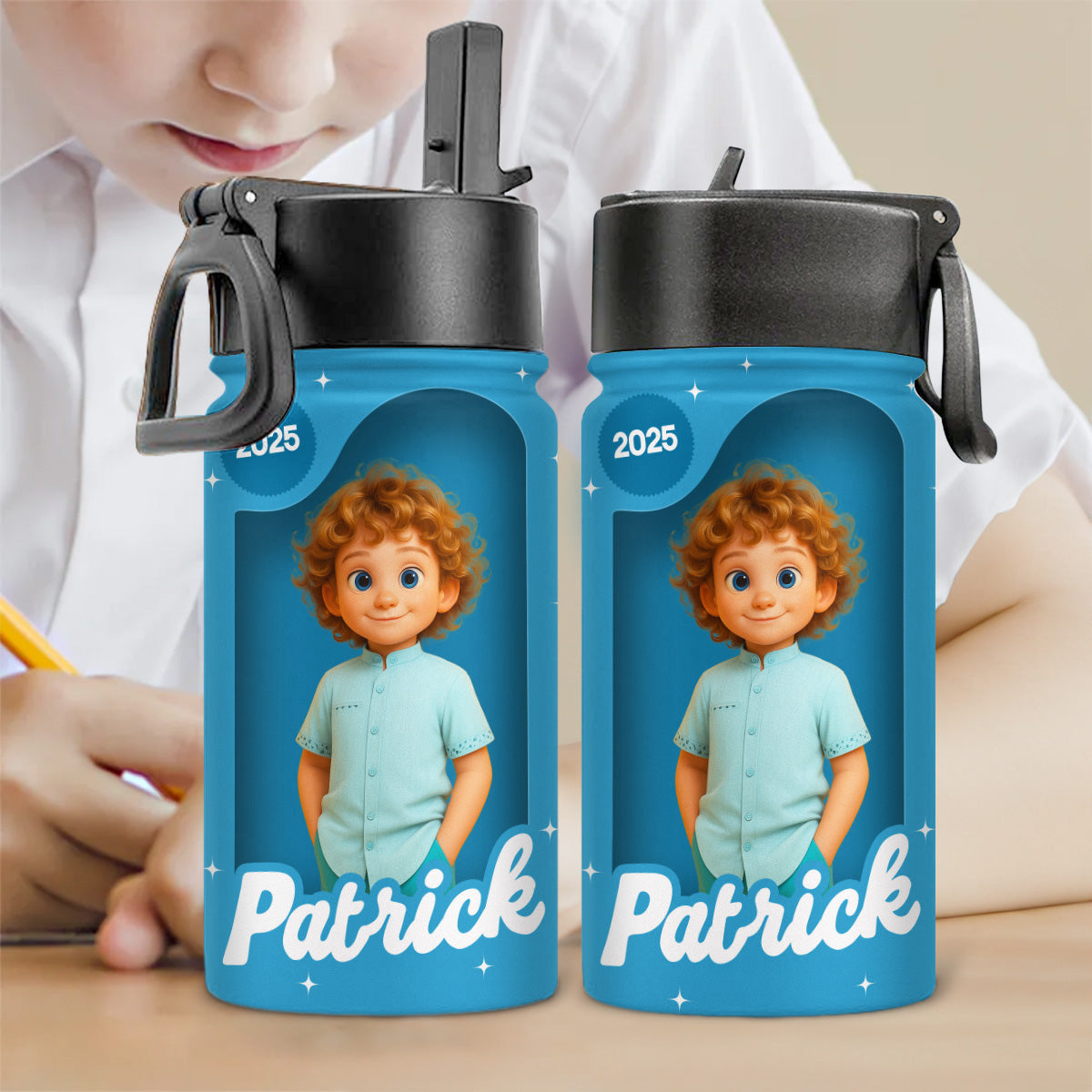 Back To School Kid - Personalized Custom Kids Water Bottle