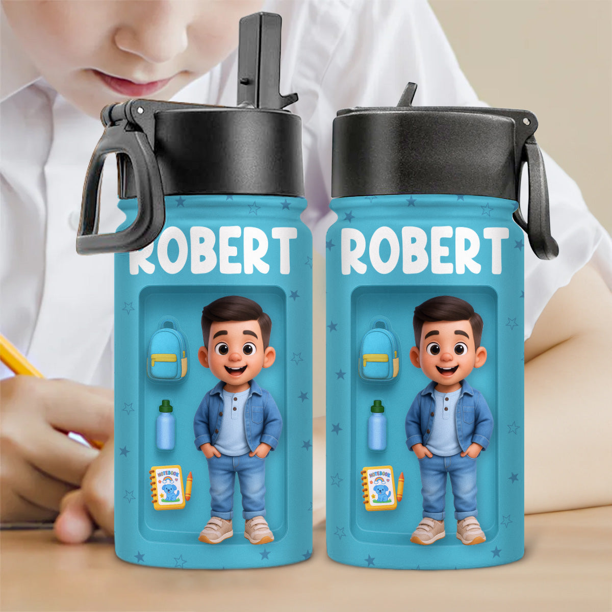Back To School - Personalized Custom Kids Water Bottle