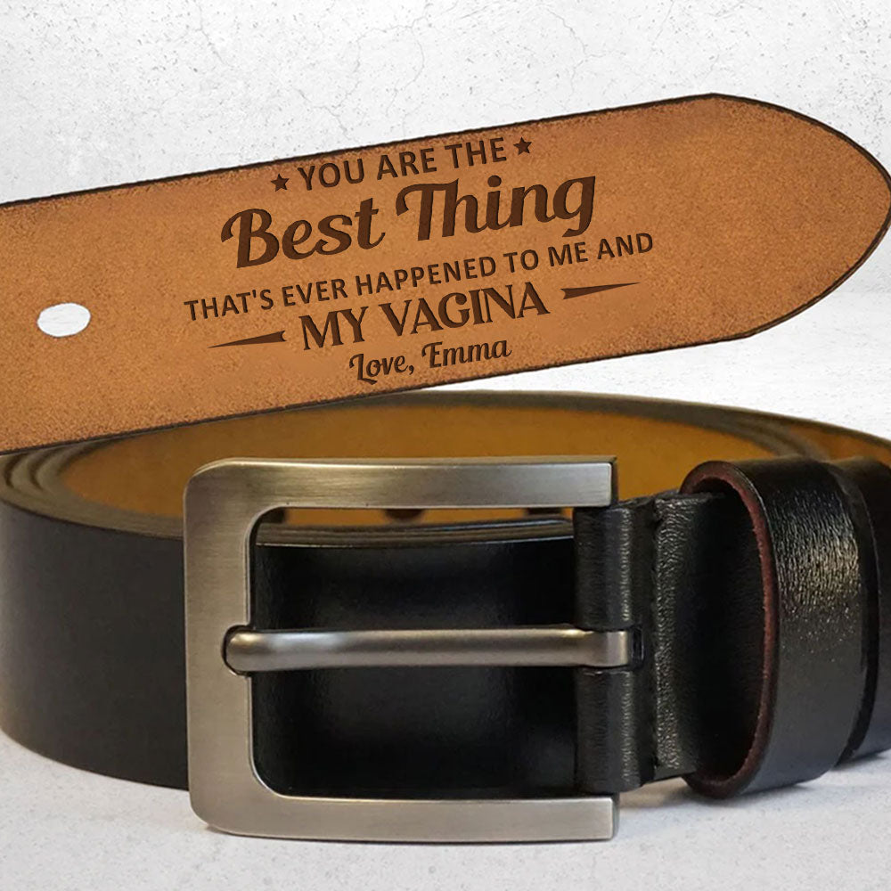 My Best Thing - Personalized Engraved Leather Belt