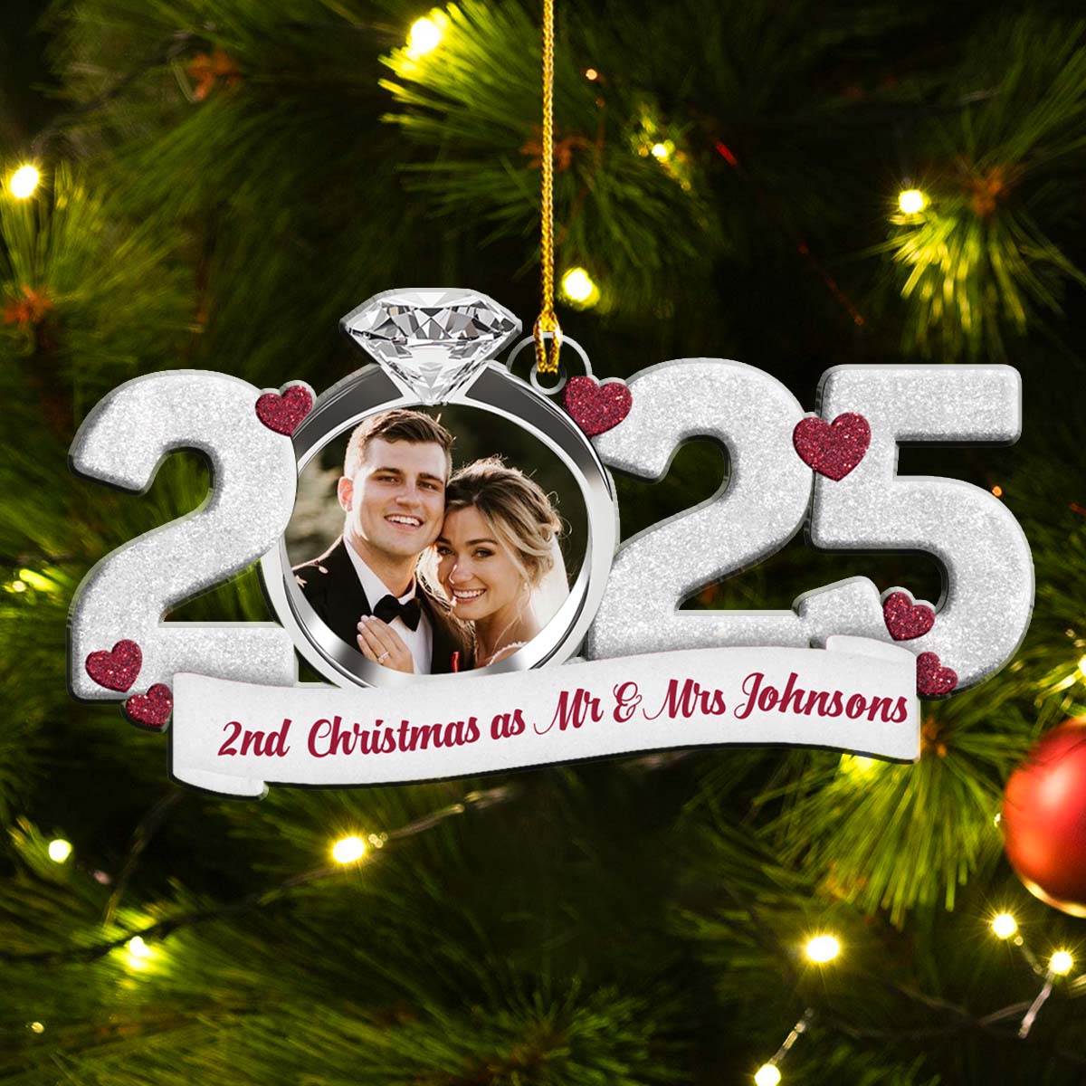 First Christmas As Mr And Mrs 2 - Personalized Custom Acrylic Ornament
