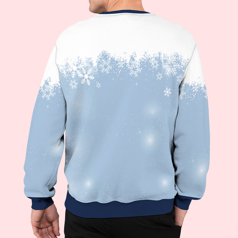 Happy Holiday Season Snowman Family - Personalized Custom All-Over-Print Sweatshirt