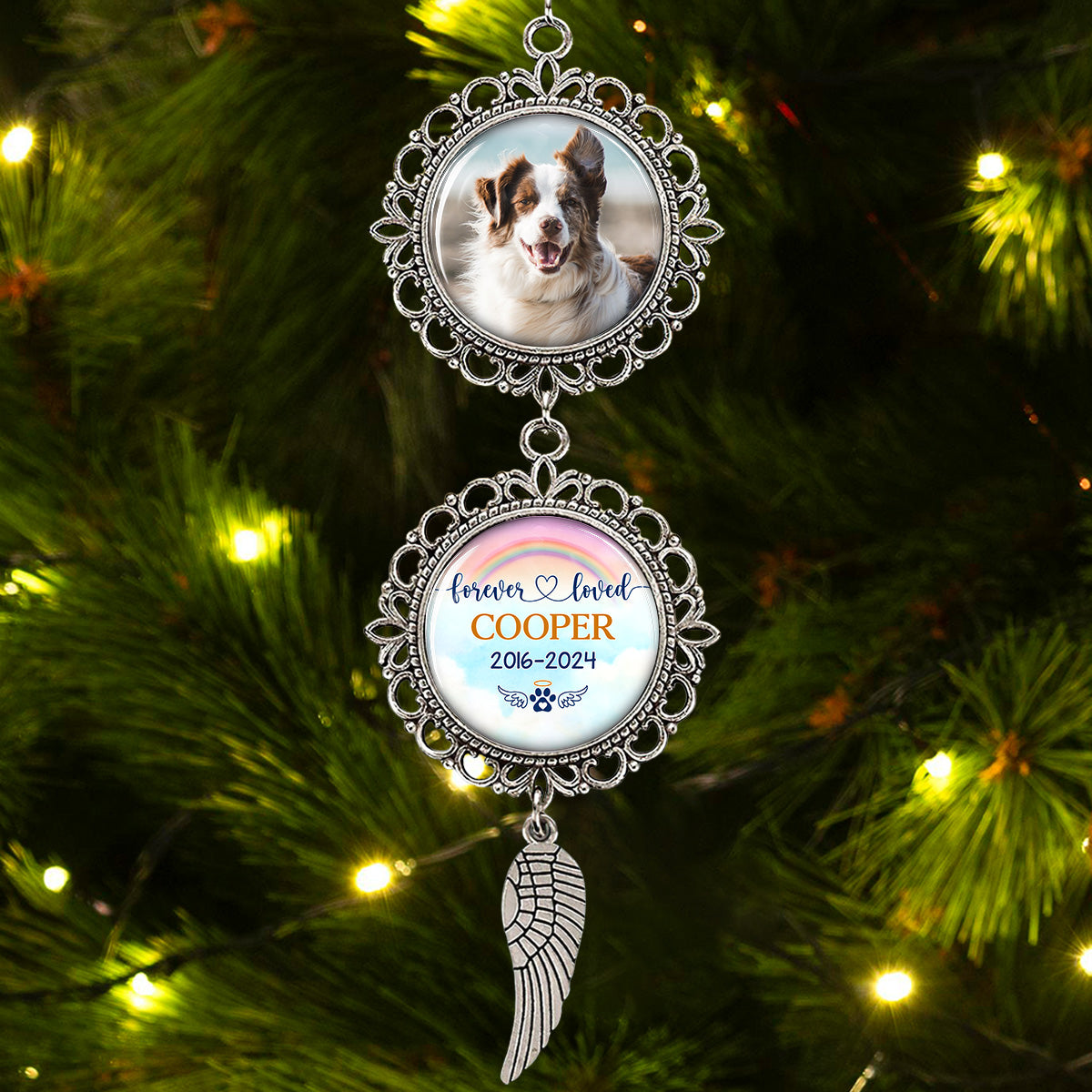 Custom Photo Forever Loved - Personalized Custom Charming Ornament