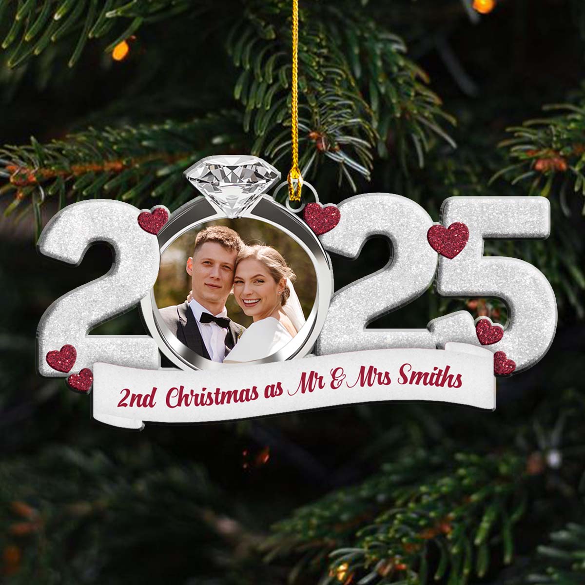 First Christmas As Mr And Mrs 2 - Personalized Custom Acrylic Ornament