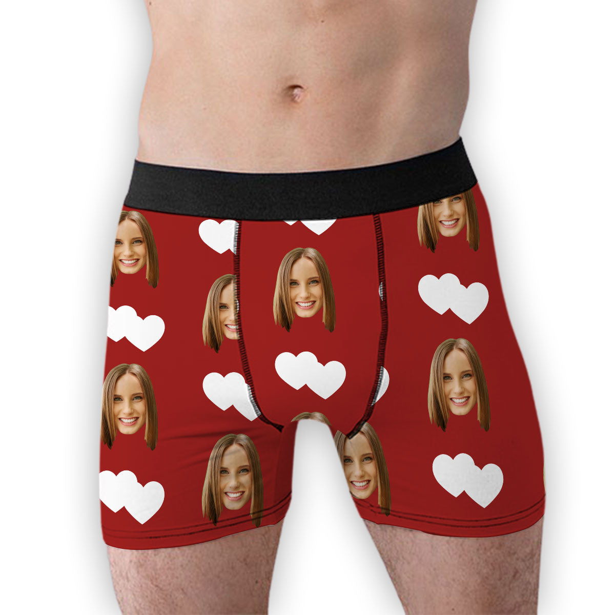 Love Heart - Personalized Photo Men's Boxer Briefs