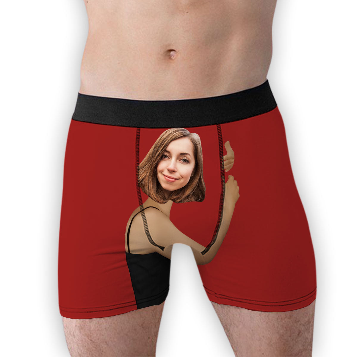 A Big Hug - Personalized Photo Men's Boxer Briefs