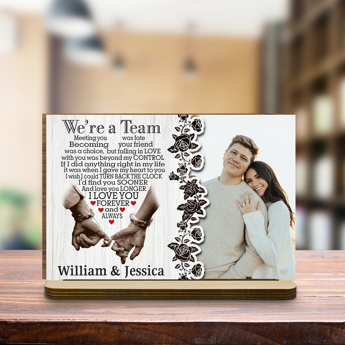 Meeting You Was Fate - Personalized Custom 2-Layer Wood Plaque With Flat Base