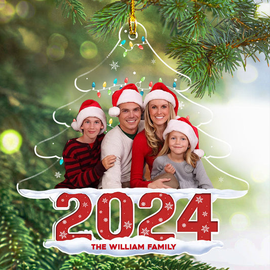 Family Photo Christmas Tree - Personalized Custom Acrylic Ornament
