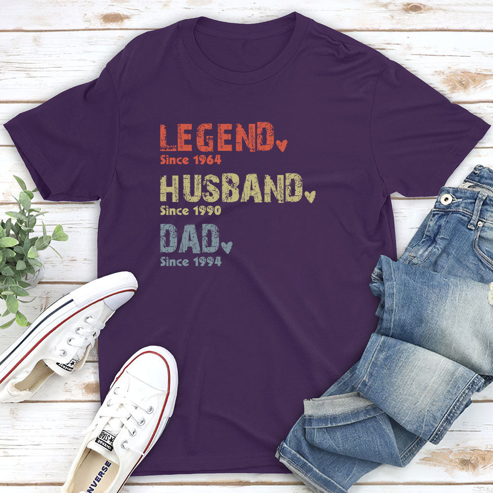 Legend, Husband, Dad, Grandpa - Personalized Custom Shirt