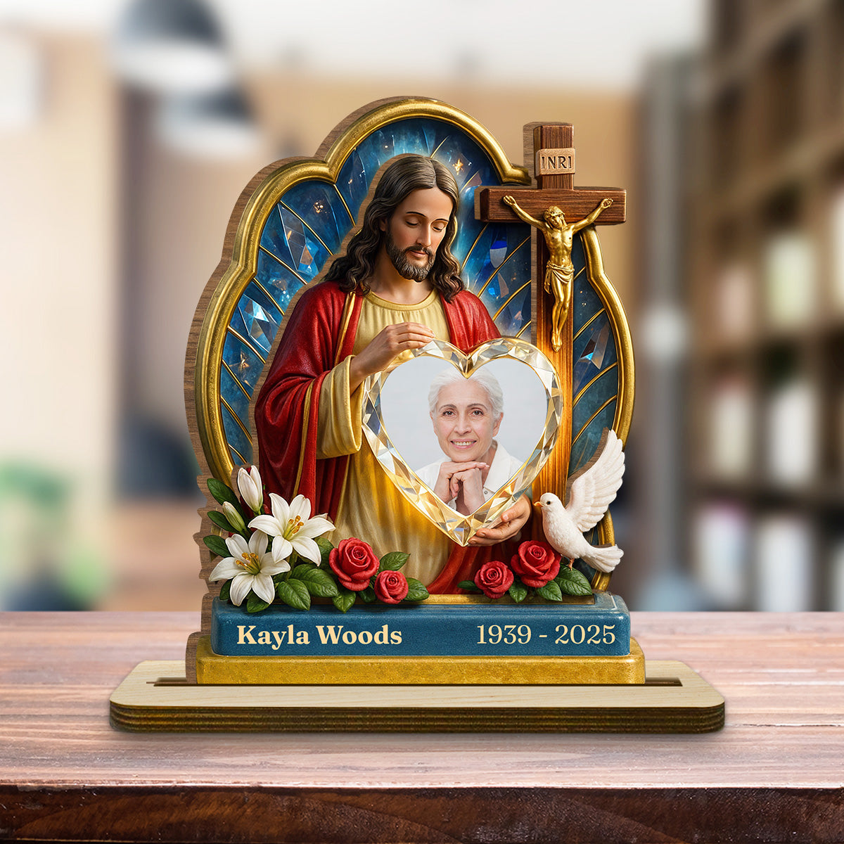 Guardian Of My Heart - Personalized Custom 2-Layer Wood Plaque With Flat Base