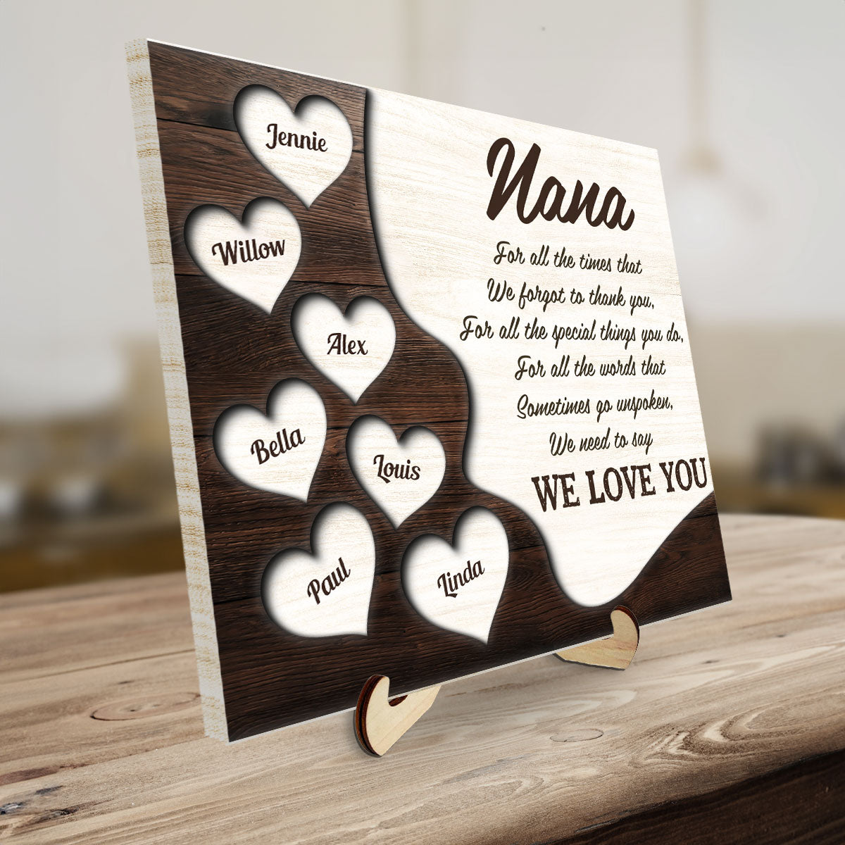 For All The Times We Forgot To Thank You - Personalized Wooden Plaque