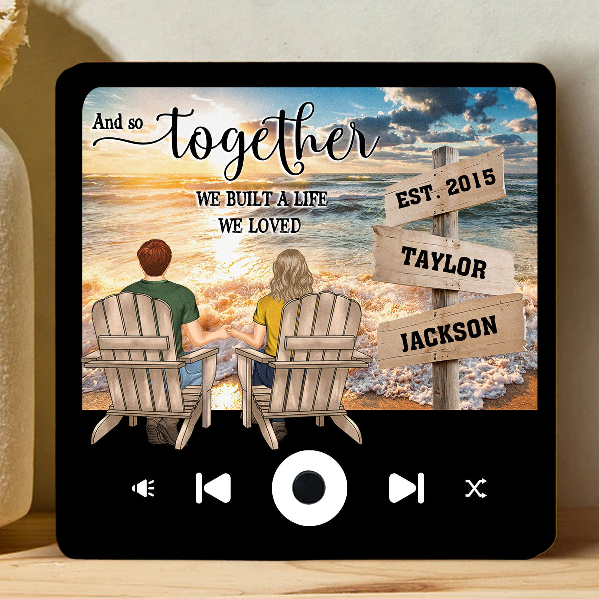 Because You Loved Me - Personalized Custom Music Fridge Magnet