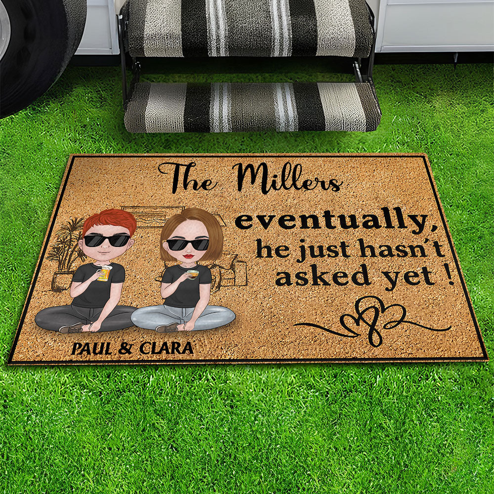 Eventually He Just - Personalized Custom Doormat