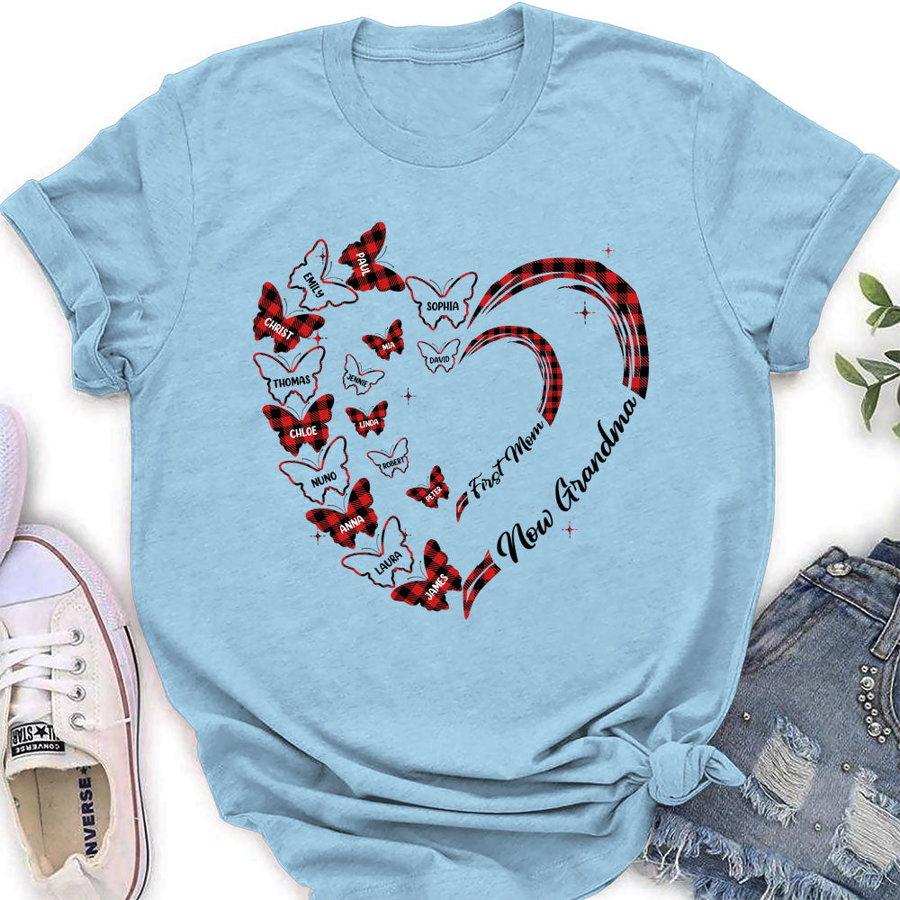 First Mom Now Grandma - Personalized Custom Women's T-shirt