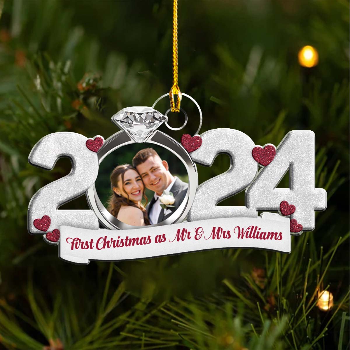 First Christmas As Mr And Mrs - Personalized Custom Acrylic Ornament
