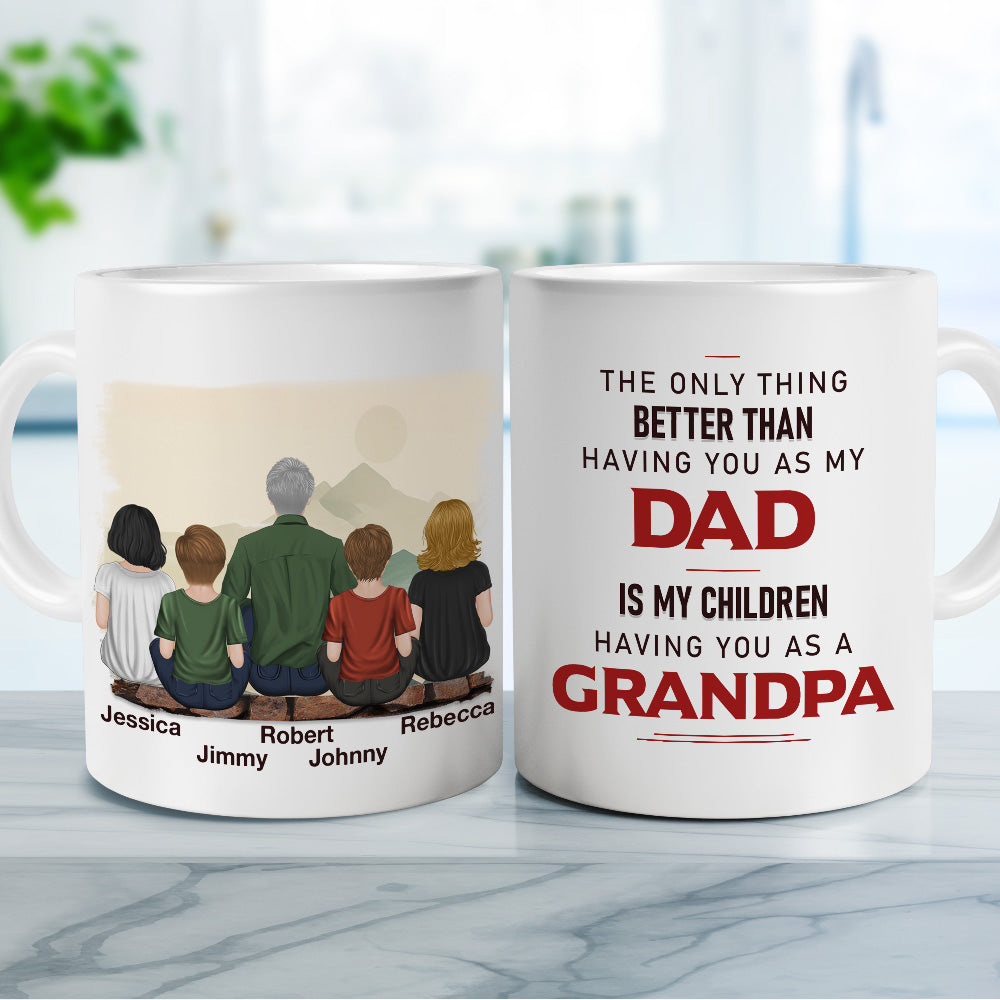 Having You As A Grandpa - Personalized Custom Coffee Mug