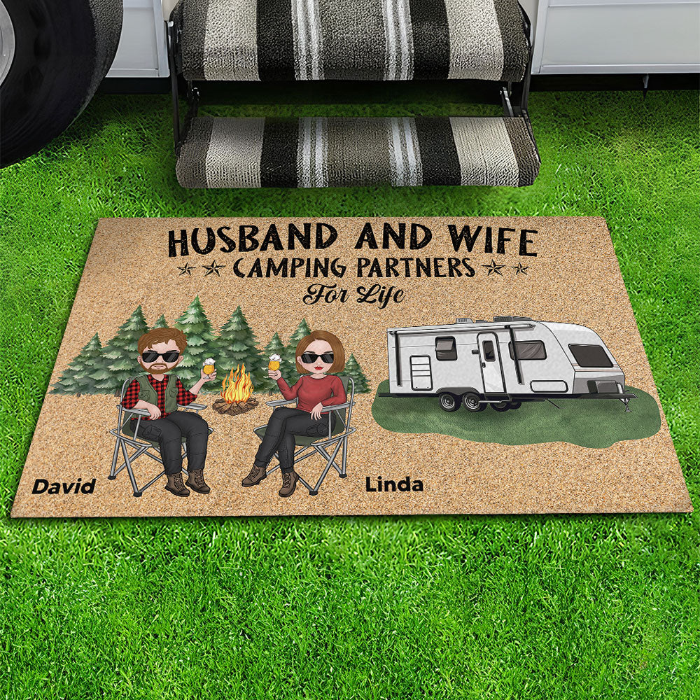 Camping Partners For Life - Personalized Custom Doormat