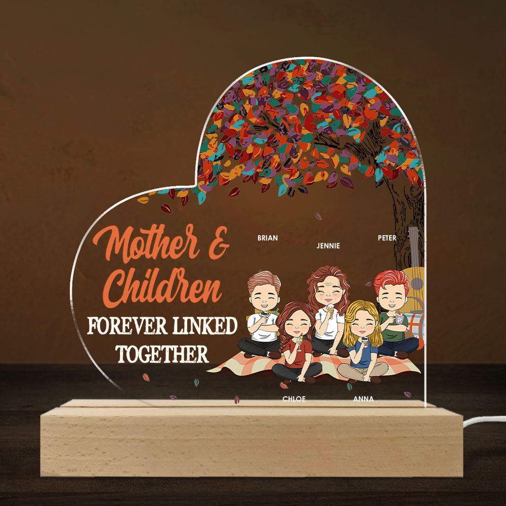 Mother And Son Forever Linked Together - Personalized Custom LED Light