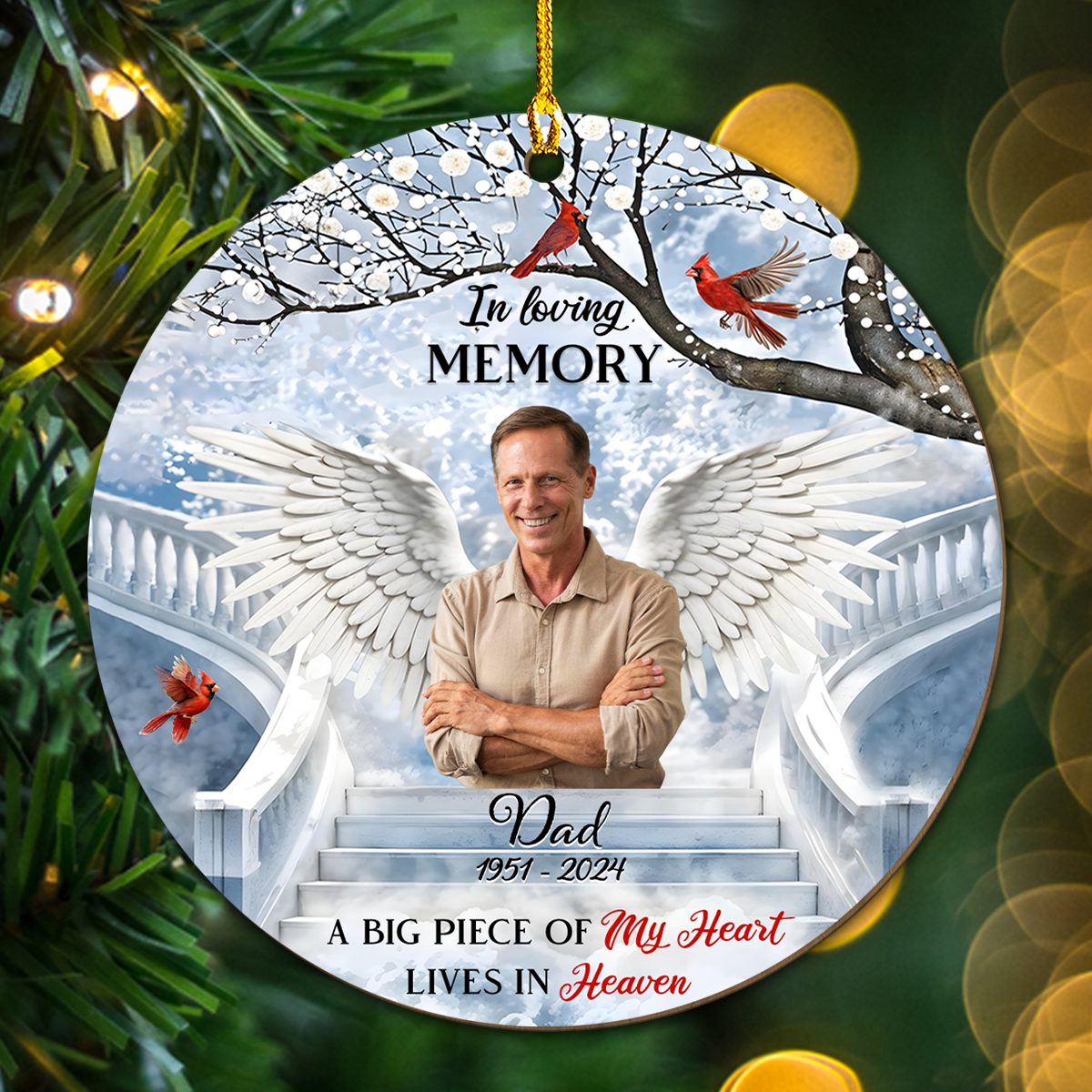 In Loving Memory - Personalized Custom Wood Ornament