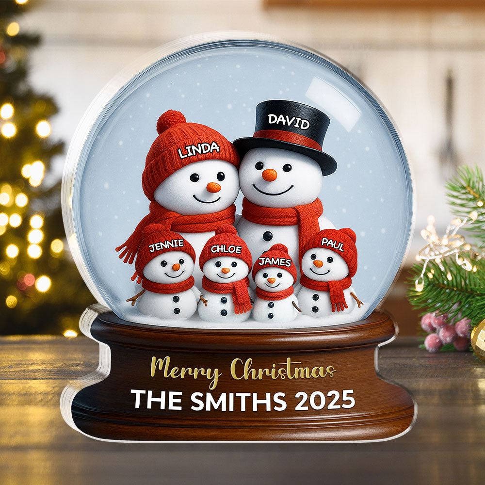 Family Snowglobe - Personalized Custom Acrylic Plaque