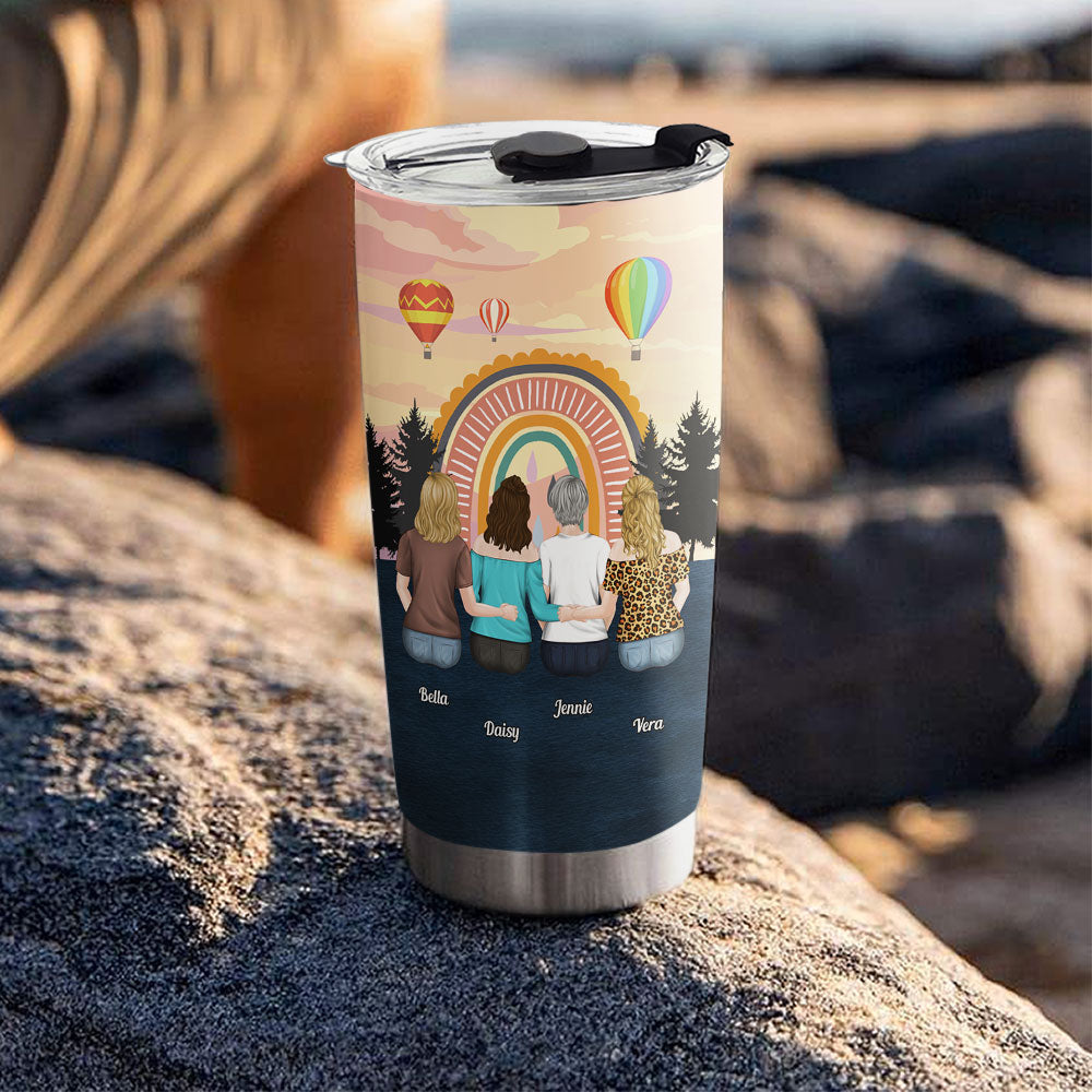 Mother And Daughter Heart - Personalized Custom Tumbler