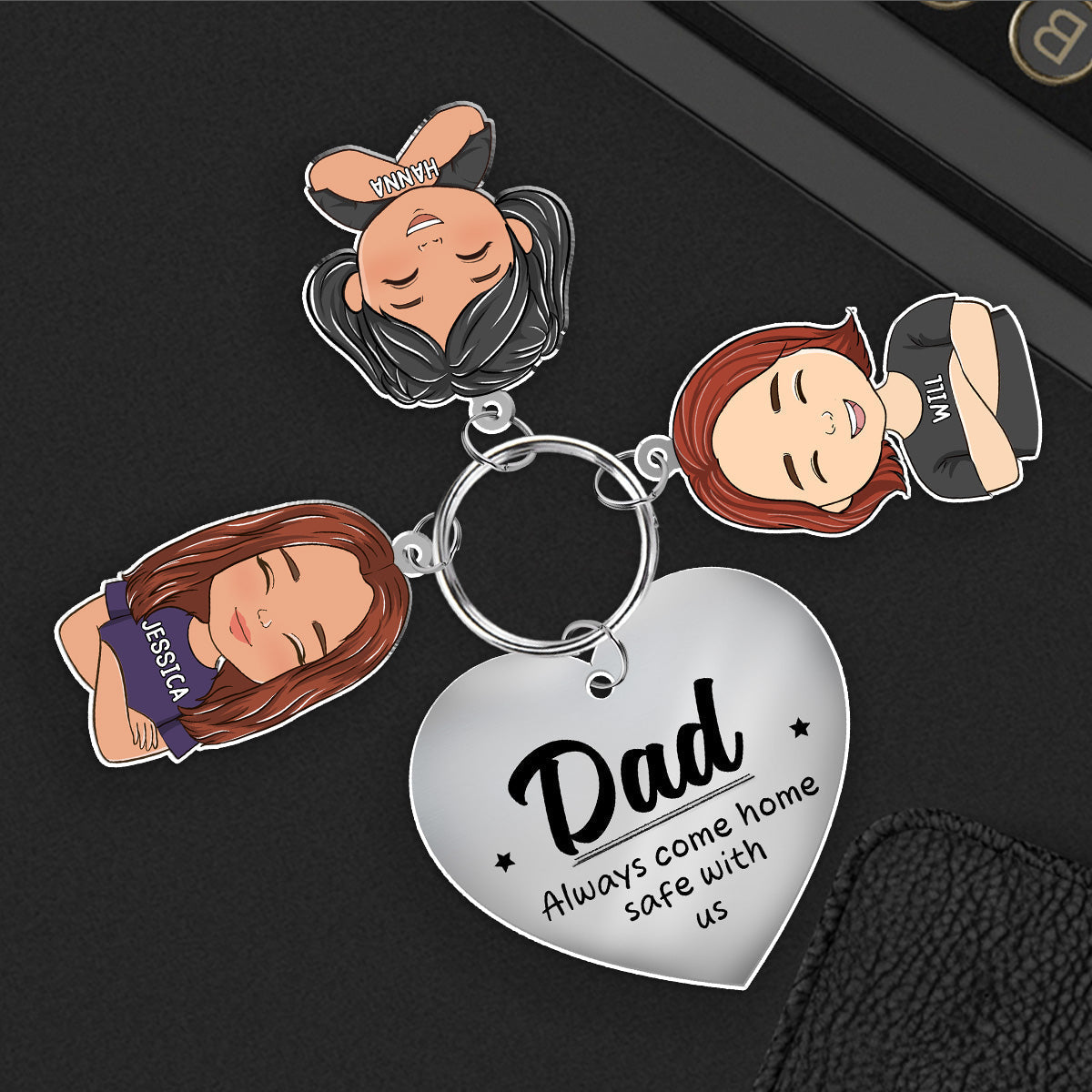 Dad Always Come Home Safe - Personalized Acrylic Tag Keychain