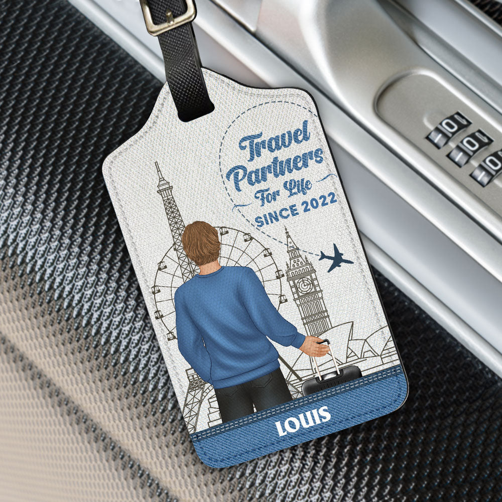 Traveling Couple - Gift For Traveling Lovers - Personalized Luggage Tag