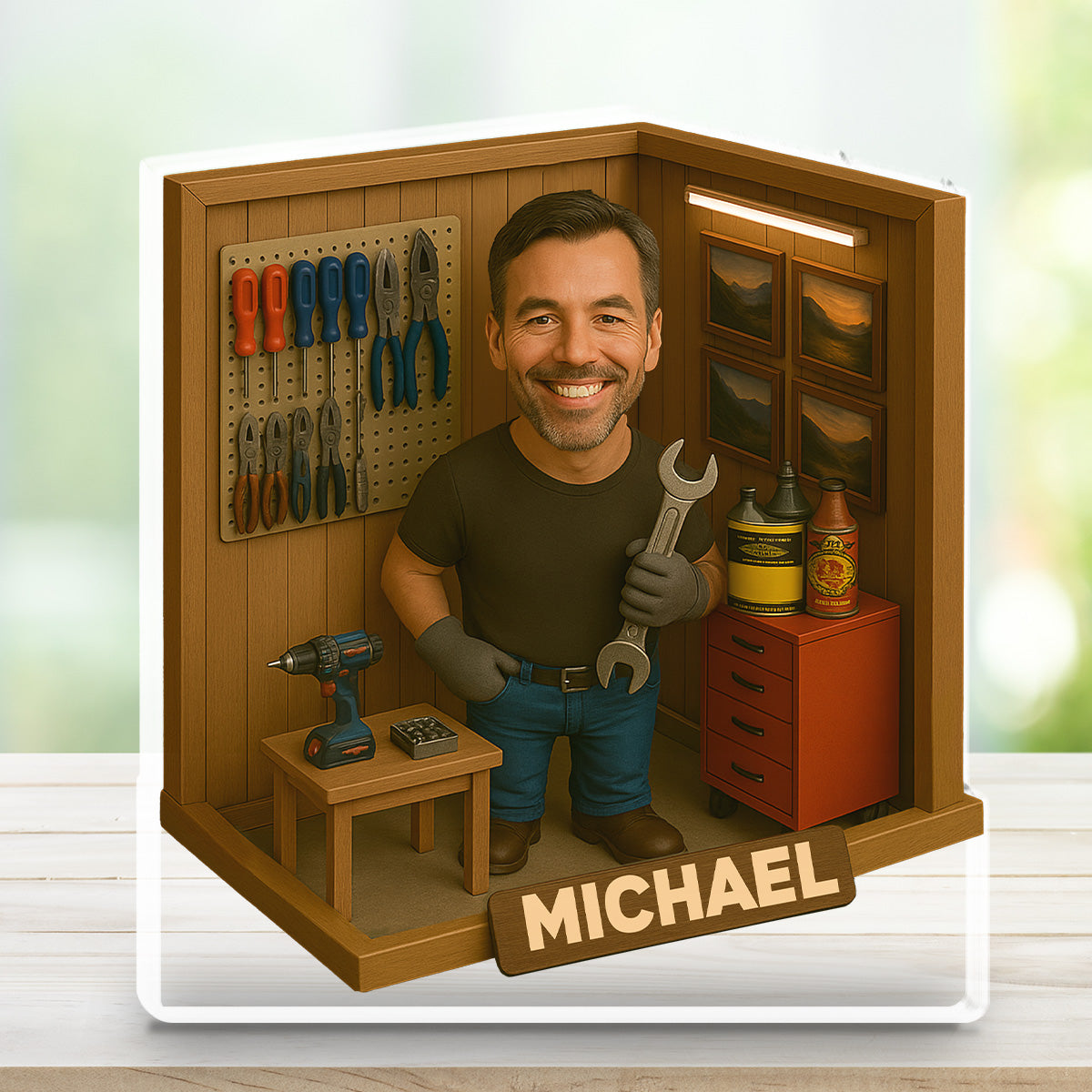 Garage With Daddy - Personalized Custom Acrylic Plaque