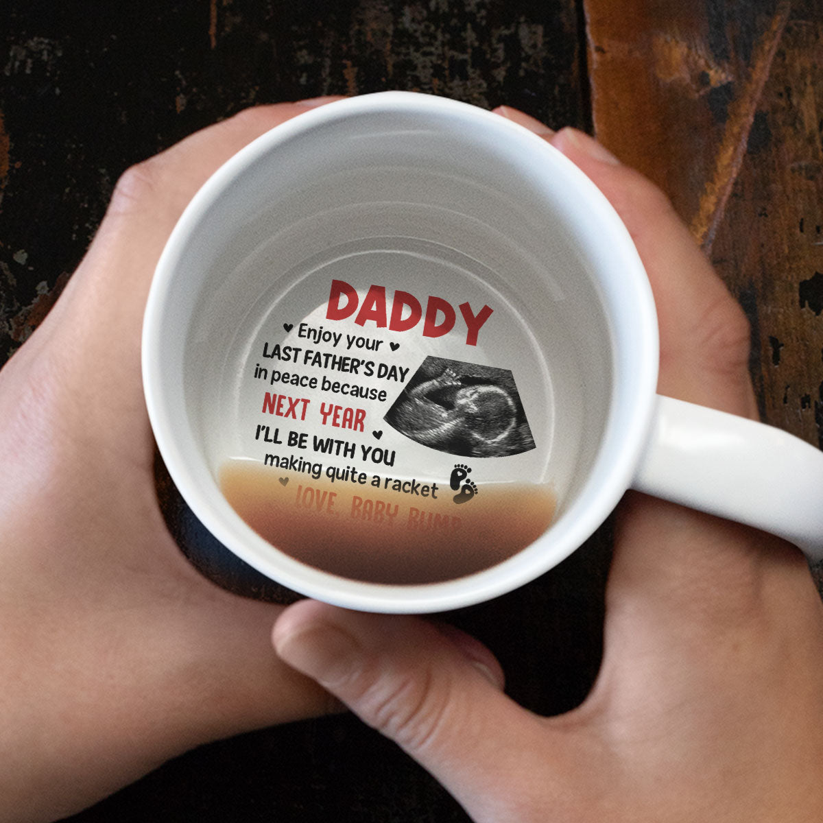 First Father Day - Personalized Custom Hidden Message Mug
