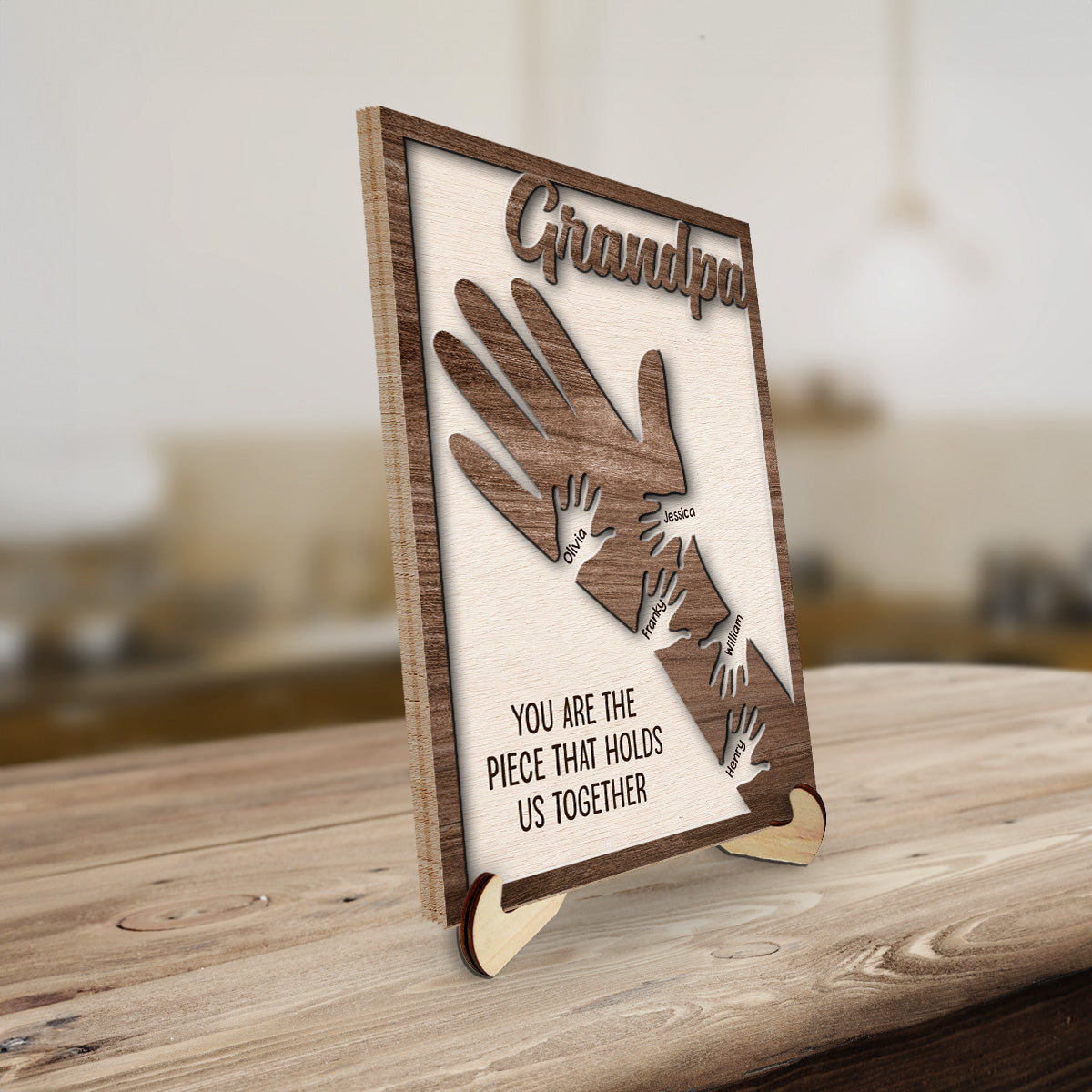 We Hold Our Hands Together And Forever - Personalized Wooden Plaque